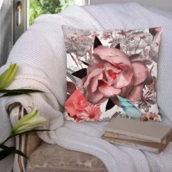 Coupon 45x45 cm motif grosses fleurs jungle et cachemire