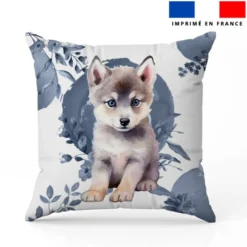 Coupon 45x45 cm motif husky aquarelle