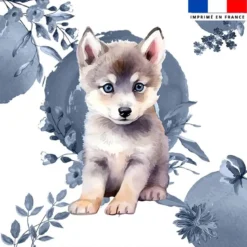 Coupon 45x45 cm motif husky aquarelle