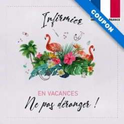 Coupon 45x45 cm motif Infirmier en vacances