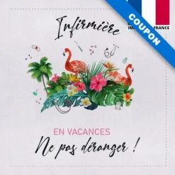 Coupon 45x45 cm motif Infirmière en vacances