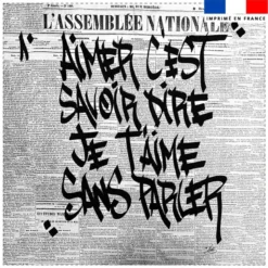 Coupon 45x45 cm motif je t'aime sans parler - Création Alex Z