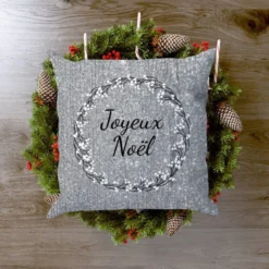 Coupon 45x45 cm motif joyeux noel argent