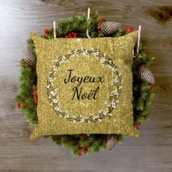 Coupon 45x45 cm motif joyeux noel or