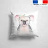 Coupon 45x45 cm motif koala et fleur aquarelle
