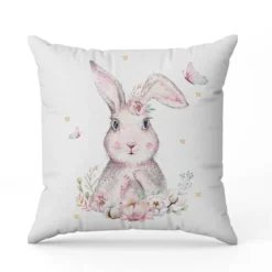 Coupon 45x45 cm motif lapine et papillon aquarelle