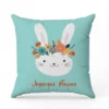 Coupon 45x45 cm motif lapin fleuri Joyeuses Pâques