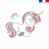 Coupon 45x45 cm motif licorne arc-en-ciel