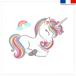 Coupon 45x45 cm motif licorne arc-en-ciel