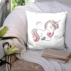 Coupon 45x45 cm motif licorne arc-en-ciel