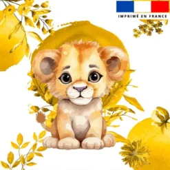 Coupon 45x45 cm motif lionceau aquarelle