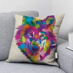 Coupon 45x45 cm motif loup pop art