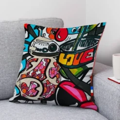 Coupon 45x45 cm motif love - Création Anne-Sophie Dozoul