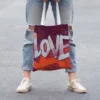 Coupon 45x45 cm motif love gris - Création Alex Z