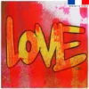 Coupon 45x45 cm motif love jaune - Création Alex Z