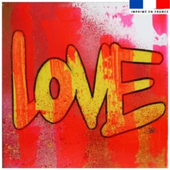 Coupon 45x45 cm motif love jaune - Création Alex Z