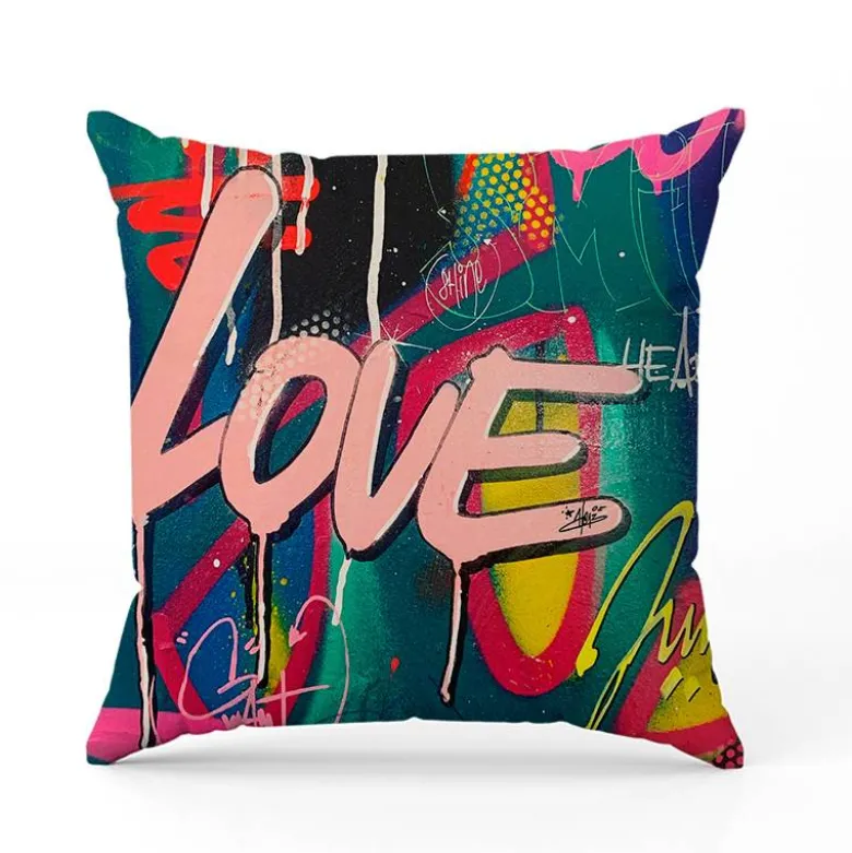 Coupon 45x45 cm motif love mur - Création Alex Z