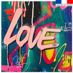 Coupon 45x45 cm motif love mur - Création Alex Z