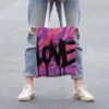 Coupon 45x45 cm motif love noir - Création Alex Z