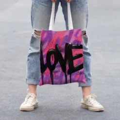 Coupon 45x45 cm motif love noir - Création Alex Z