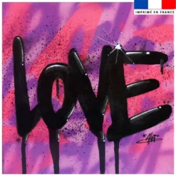 Coupon 45x45 cm motif love noir - Création Alex Z