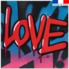 Coupon 45x45 cm motif love rouge - Création Alex Z