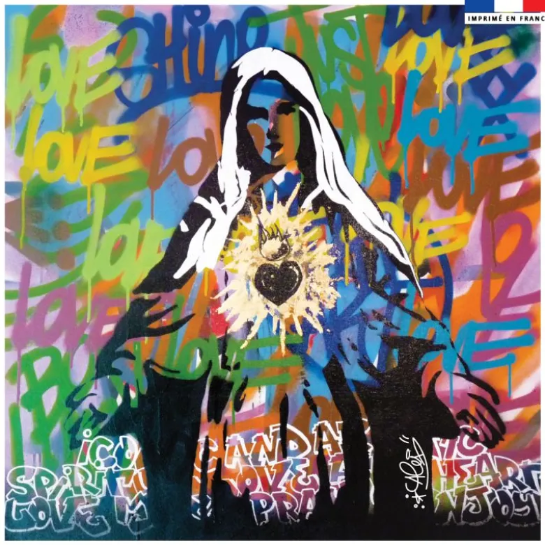 Coupon 45x45 cm motif love spirit - Création Alex Z