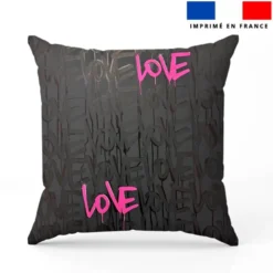 Coupon 45x45 cm motif love street art noir - Création Alex Z
