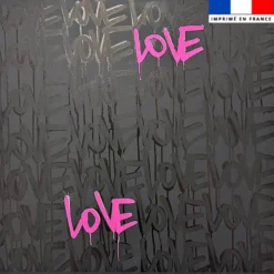 Coupon 45x45 cm motif love street art noir - Création Alex Z