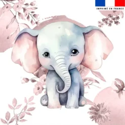 Coupon 45x45 cm motif éléphant aquarelle