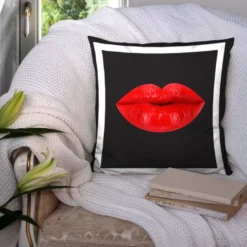 Coupon 45x45 cm motif lèvres rouges