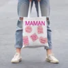 Coupon 45x45 cm motif maman recette rose