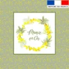 Coupon 45x45 cm motif mamie en Or vert tilleul