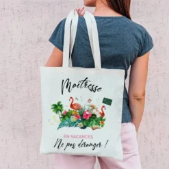 Coupon 45x45 cm motif Maîtresse en vacances