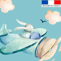Coupon 45x45 cm motif montgolfière aquarelle