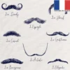 Coupon 45x45 cm motif moustaches bleues