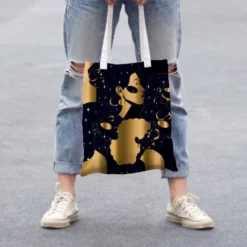 Coupon 45x45 cm motif noir motif gold women