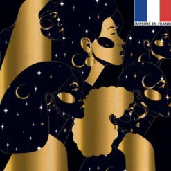 Coupon 45x45 cm motif noir motif gold women
