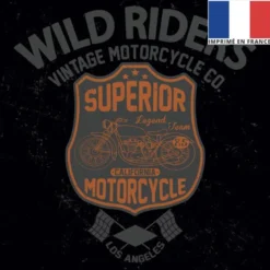 Coupon 45x45 cm motif noir motif vintage riders orange