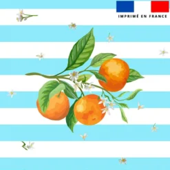 Coupon 45x45 cm motif oranges et fleurs d'oranger