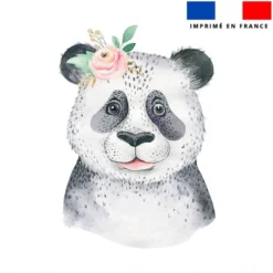 Coupon 45x45 cm motif panda et fleur aquarelle