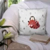 Coupon 45x45 cm motif panda roux et hérisson gris recto