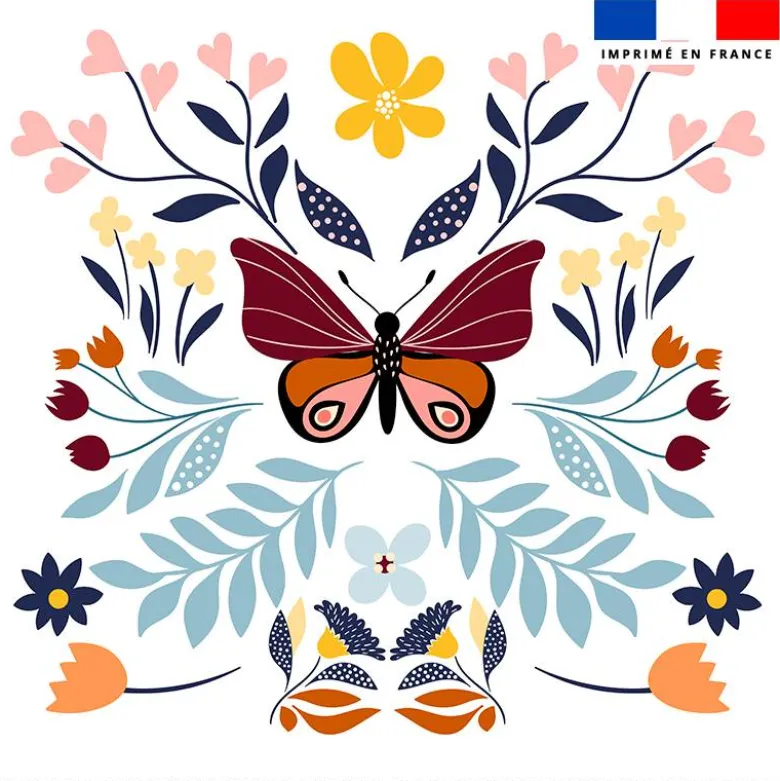 Coupon 45x45 cm motif papillon