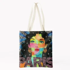 Coupon 45x45 cm motif Paris by night 5 - Création Lita Blanc