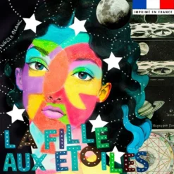 Coupon 45x45 cm motif Paris by night 3 - Création Lita Blanc