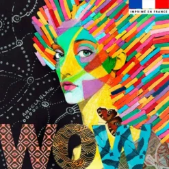 Coupon 45x45 cm motif Paris by night 7 - Création Lita Blanc