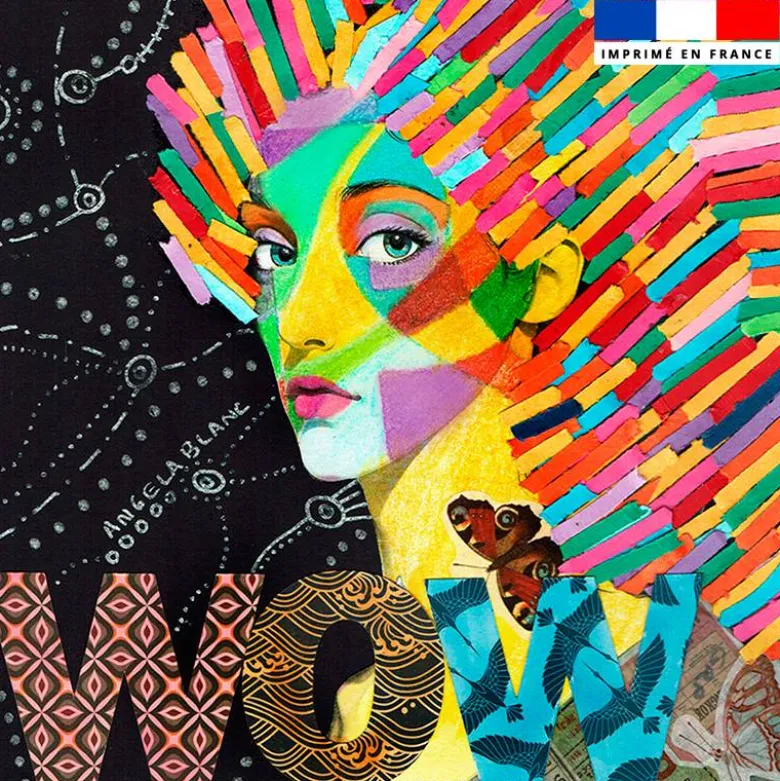 Coupon 45x45 cm motif Paris by night 7 - Création Lita Blanc