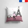 Coupon 45x45 cm motif Paris rose et gold