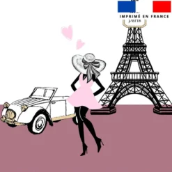Coupon 45x45 cm motif Paris rose et gold