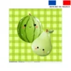 Coupon 45x45 cm motif pastèque et poire kawaï